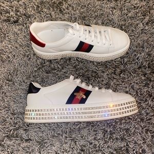 Gucci ace sneaker with crystals